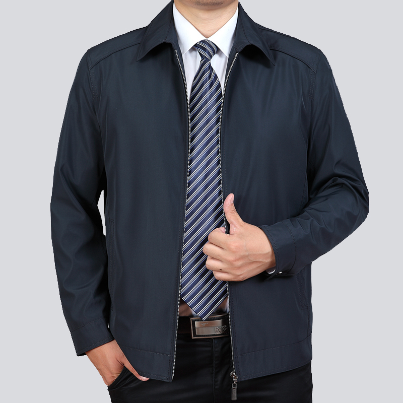 Áo Khoác Gió Thu Đông Nam Trung Niên 2 Lớp Cổ Bẻ