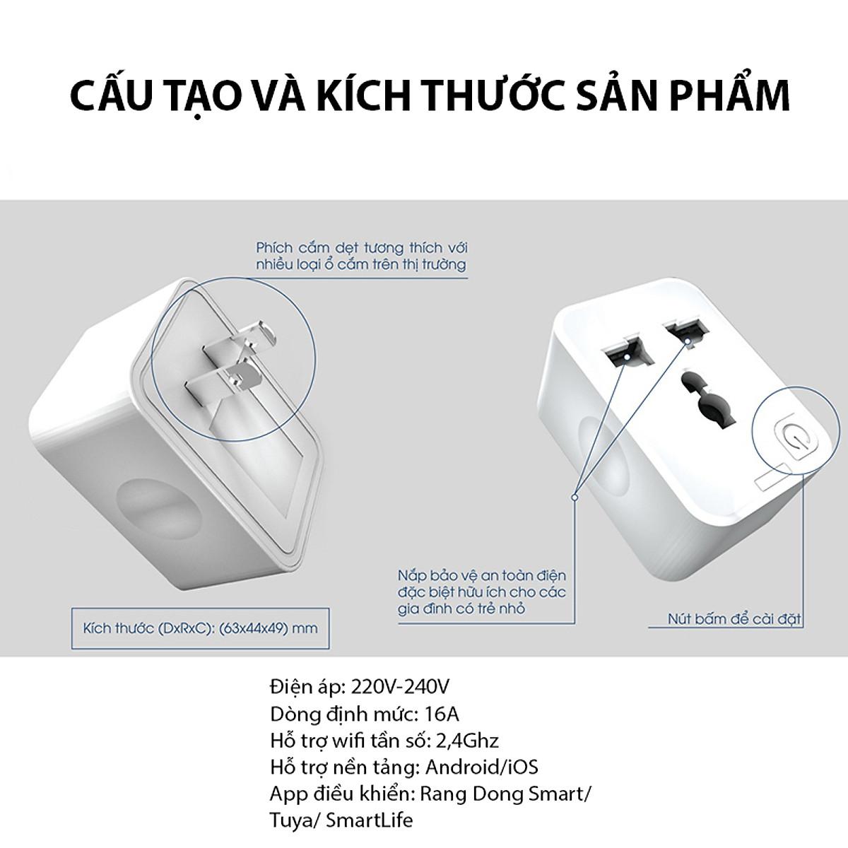 Ổ cắm đa năng tiện lợi điều khiển từ xa wifi