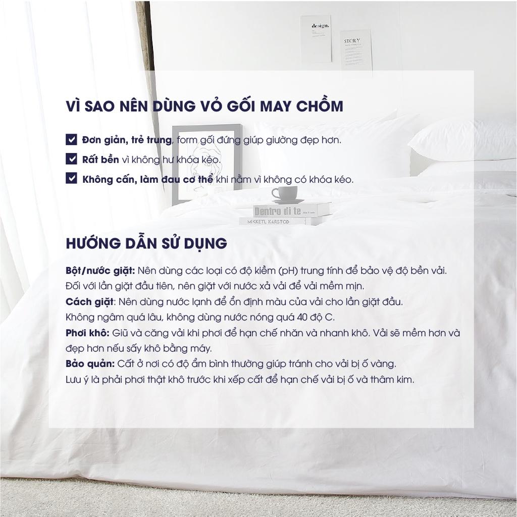 Vỏ gối Changmi Bedding Cotton Lụa màu trắng 50 x 70 cm