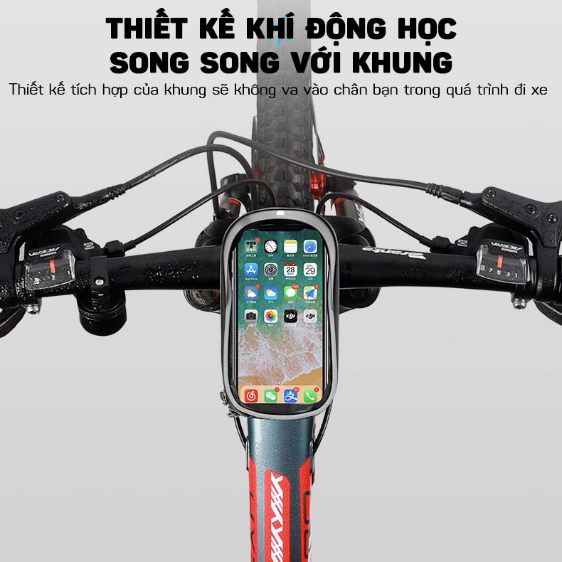 Túi Đựng Điện Thoại 6.5 inch Chống Thấm Nước Gắn Khung Trước Xe Đạp