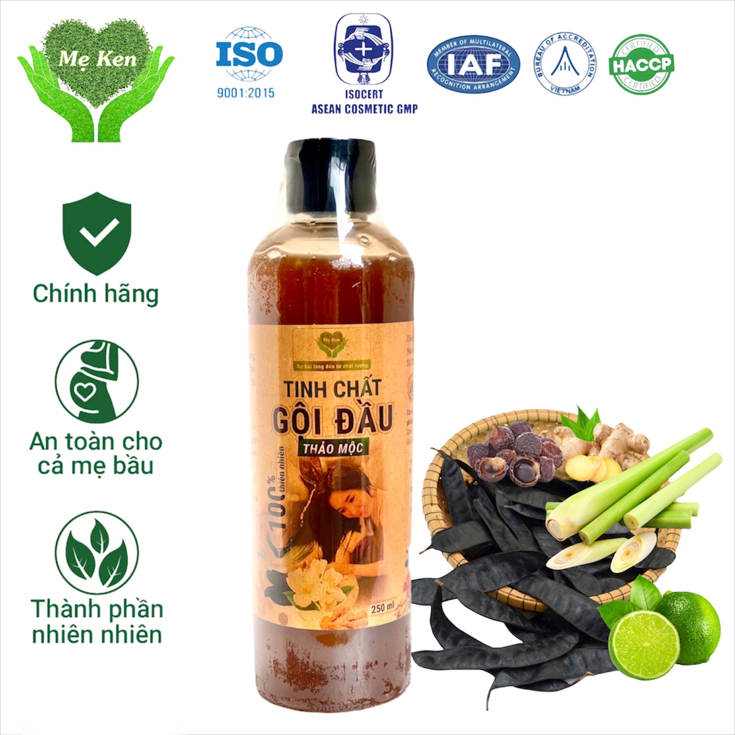 TINH CHẤT GỘI ĐẦU THẢO MỘC MẸ KEN-Chai 250ml