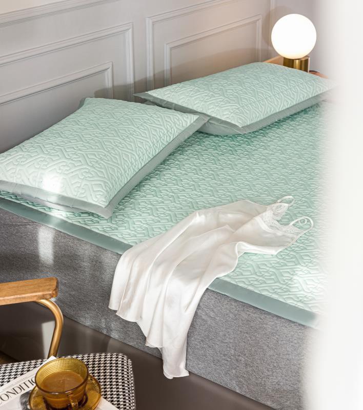 Chiếu Điều Hòa Tencel Lidaco Nhiều Mẫu Lựa Chọn - Modern Dày - Xanh Ngọc - 1M8 X 2M