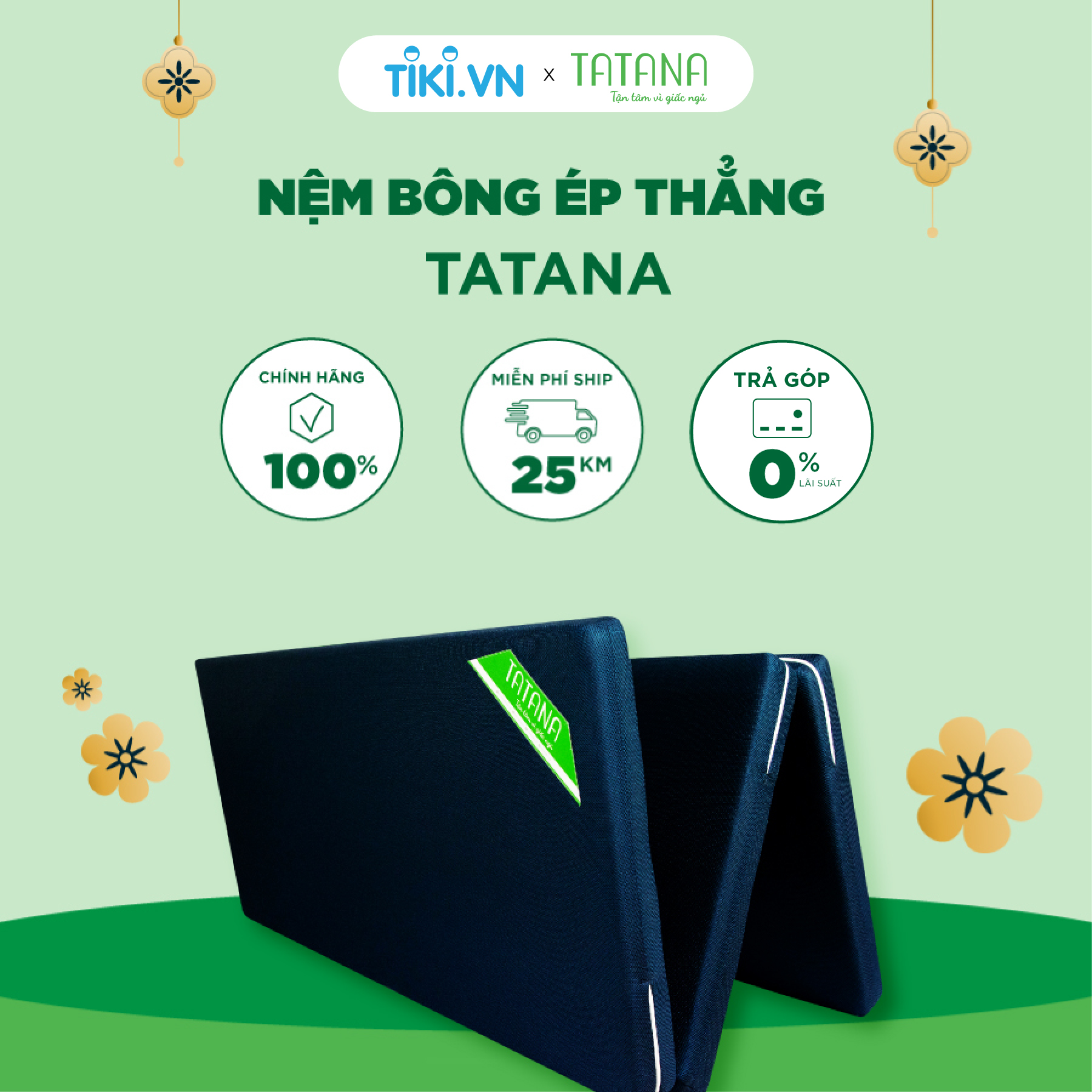 Nệm Bông Ép Gấp 3  Cao Cấp TATANA