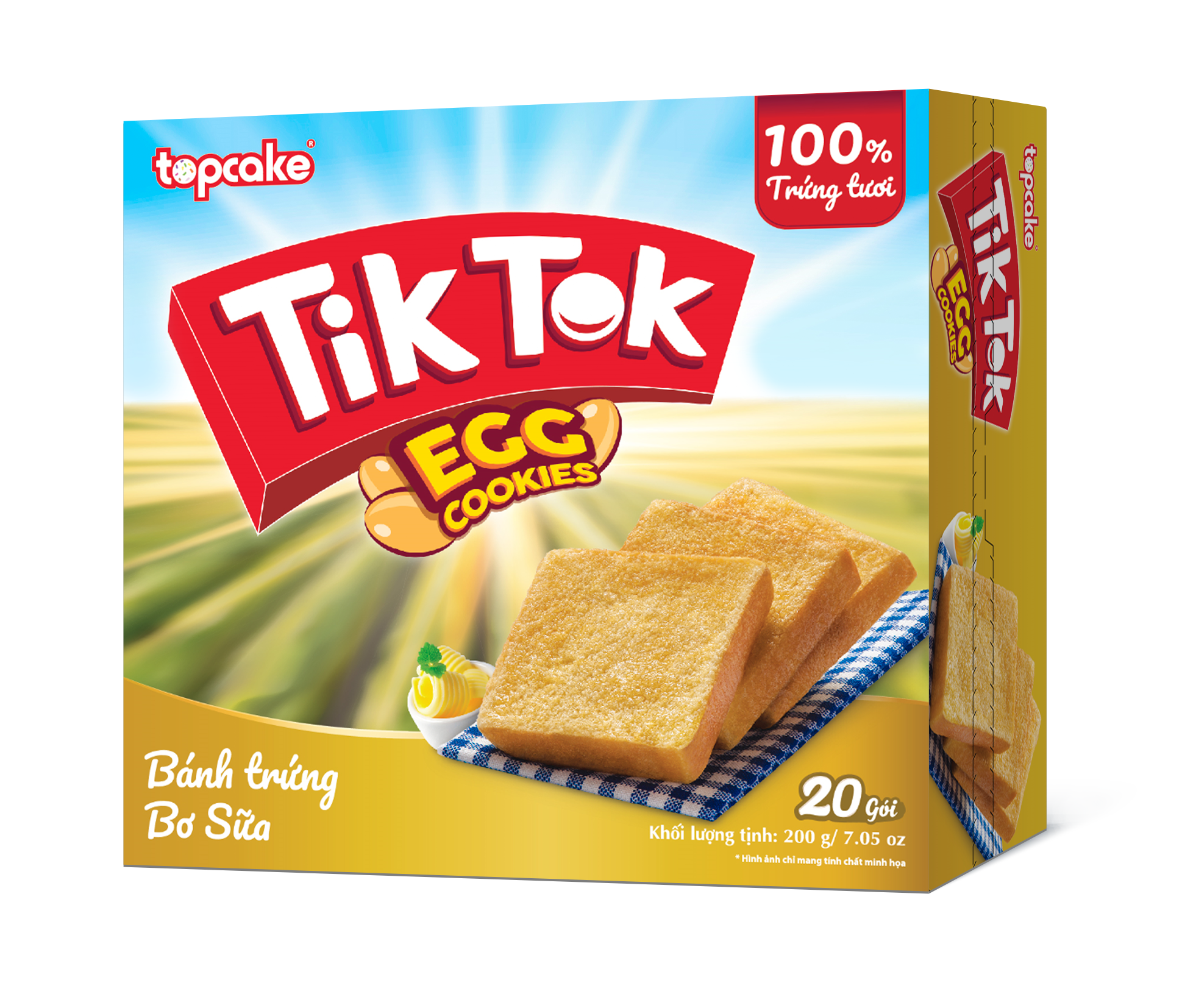 Bánh trứng TIKTOK Bơ sữa 200g