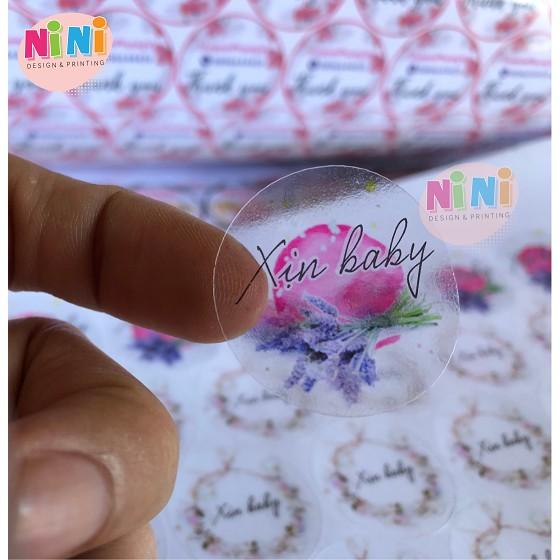 In tem nhãn (decal) trong suốt, rõ nét, bền màu, chống nước tốt