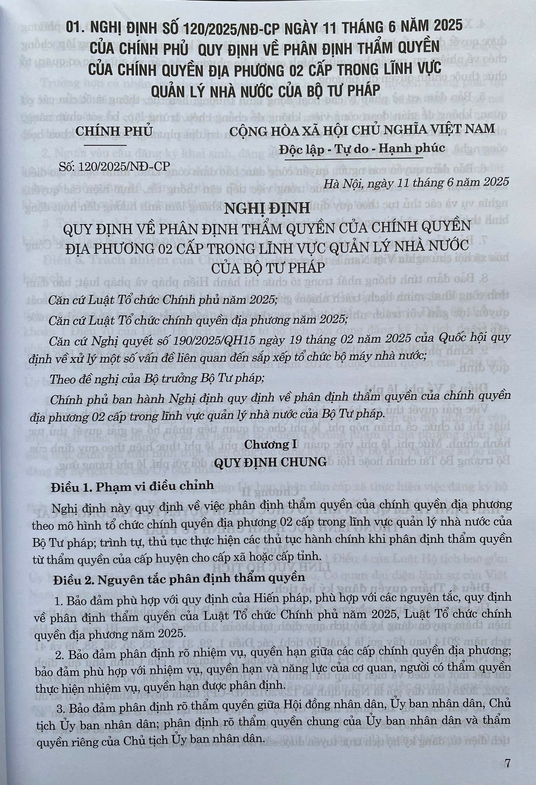 Hệ Thống Các Nghị Định Của Chính Phủ Về Phân Quyền, Phân Cấp, Phân Định Thẩm Quyền Giữa Chính Phủ Và Chính Quyền Địa Phương 2 Cấp Trong Lĩnh Vực Tư Pháp, Tài Chính, Nội Vụ, Văn Hoá - Xã Hội Và Đối Ngoại