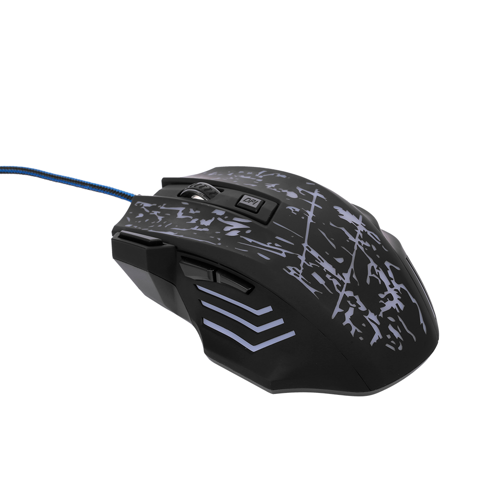 Chuột chơi game có dây chuyên nghiệp 5500DPI với 7 nút Ergonomic Grip Đèn RGB