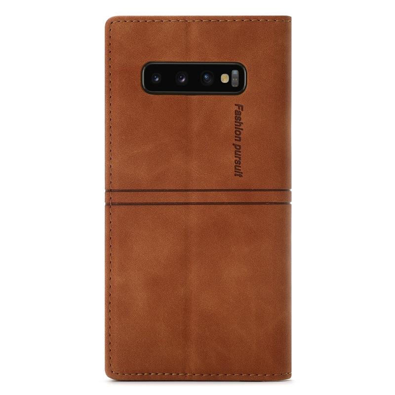 Bao da điện thoại nắp lật từ tính/ giá đỡ/ màu trơn cho Samsung Galaxy S10 Plus S10e S8 Plus S9 Plus
