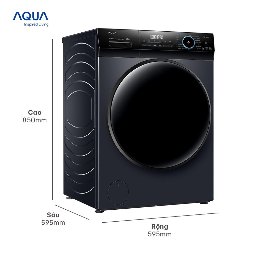 Máy giặt cửa trước Aqua 10kg AQD-D1003G.BK - Hàng chính hãng - Chỉ giao HCM, Hà Nội, Đà Nẵng, Hải Phòng, Bình Dương, Đồng Nai, Cần Thơ