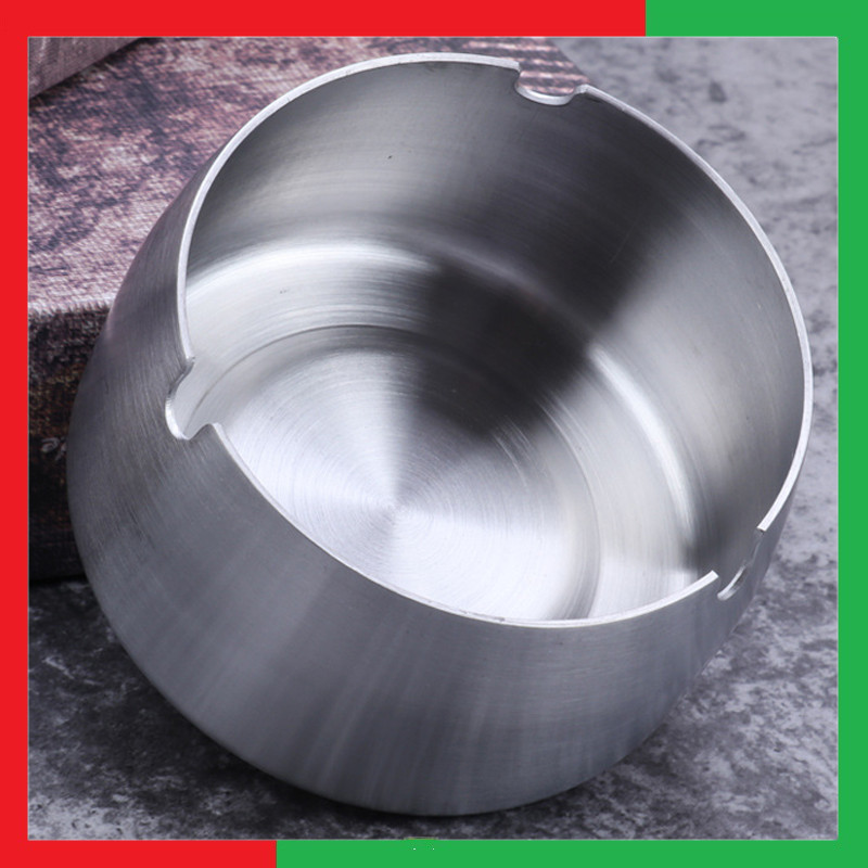 Gạt Tàn Thuốc Lá  Cigar bằng Inox không gỉ Cao Cấp Loại Cao Rộng giúp không bay tàn khi dùng Quạt tiện dụng Màu Trắng Inox sạch sẽ dễ lau rửa- Gạt Tàn Inox Thuốc Lá Cigar - Có cỡ Vừa và cỡ Lớn