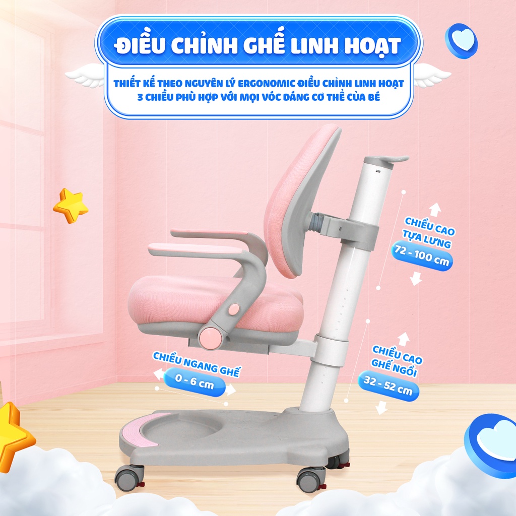 Bàn học cho bé Chilux Smart S cao cấp, thông minh, chống cận, chống gù tích hợp đèn chiếu sáng, đồng hồ báo giờ