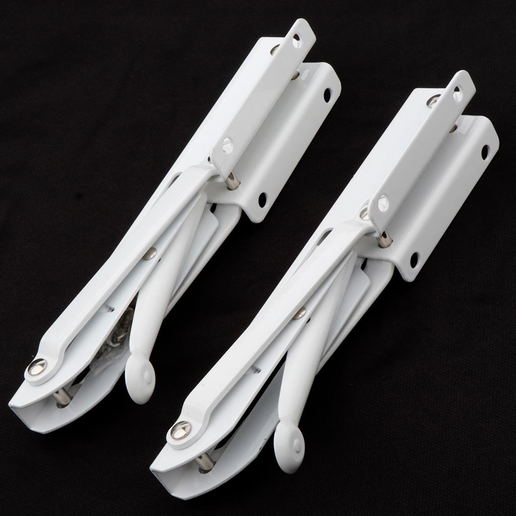 2Pcs Folding Movable White Shelf Bracket K Type Triangle Spring Steel Bracket Decorative Metal Shelf Brackets