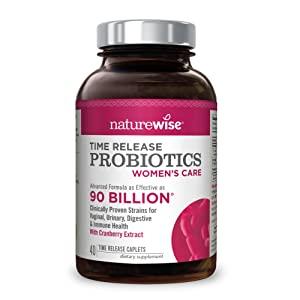 NatureWise Women's Probiotics w/Cranberry & D-Mannose, Equal to 90 Billion CFU