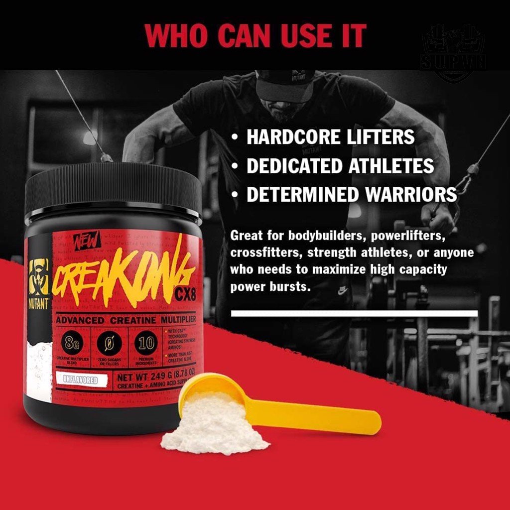 Creatine Mutant Creakong 30 serving - Tăng Sức Mạnh, Sức Bền Giảm Mệt Mỏi Trong Tập Luyện 300g