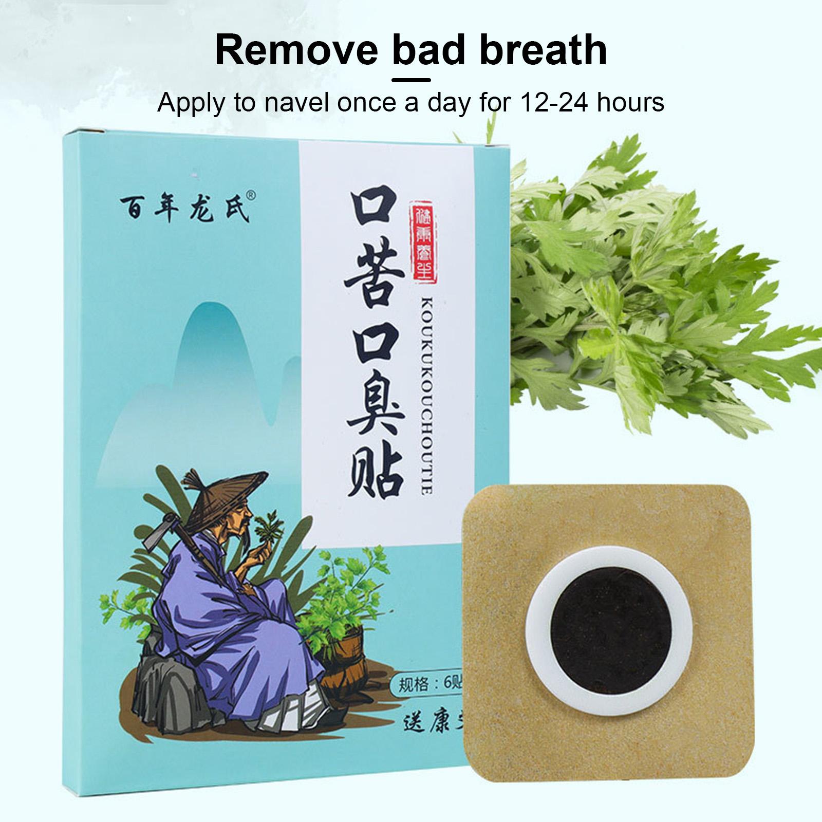 Gói 6 miếng dán rốn điều trị hôi miệng chiết xuất thực vật dịu nhẹ, an toàn,Chất liệu vải không dệt, mềm mại và thoáng khí, tạo cảm giác thoải mái khi sử dụng.