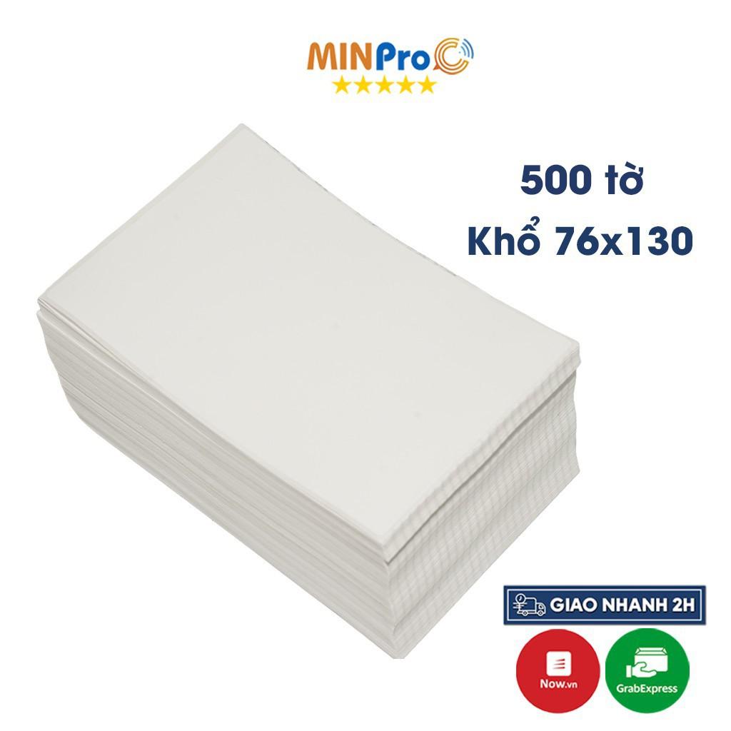 Giấy in nhiệt MINPRO khổ A6 100x150, A7 76x130 tệp 500 tờ in đơn Shopee sẵn lớp bóc dán, chống nước