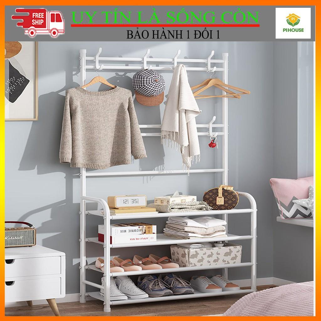 Kệ treo đồ, kệ quần áo L mẫu mới PIHOUSE có ngăn phụ để giày dép lắp ghép tiện lợi làm gọn lối vào