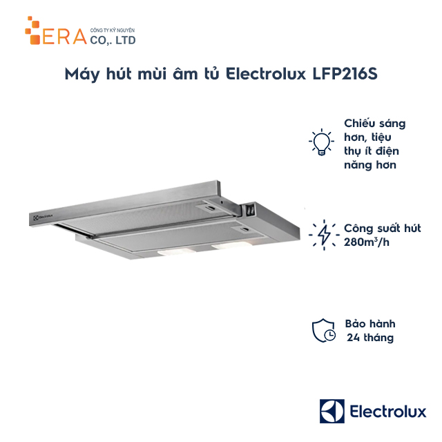 Máy Hút Mùi Âm Tủ Electrolux LFP216S - Hàng Chính Hãng