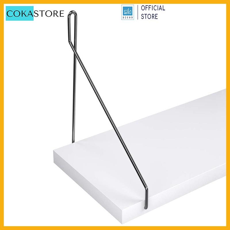 Kệ Gỗ Không Khoan Trang Trí Treo Tường Tiện Lợi Với Móc Treo Inox Chắc Chắc Kích Thước 30cm x 15cm