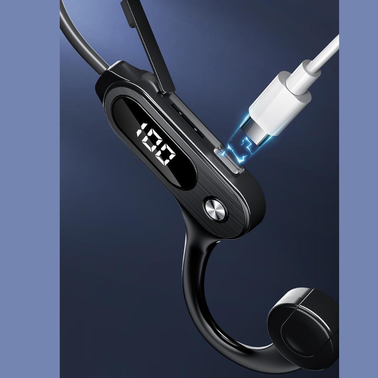 Conduction Headphones LED Wireless Earphone for Running Workout Fitness