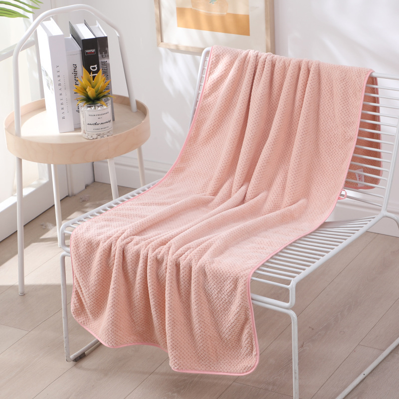 Khăn Tắm Gội Sợi Tre Bông San Hô Thấm Hút Kháng Khuẩn An Toàn Khi Sử Dụng, Kích Thước Lớn 70 x 140cm - Hàng Chính Hãng