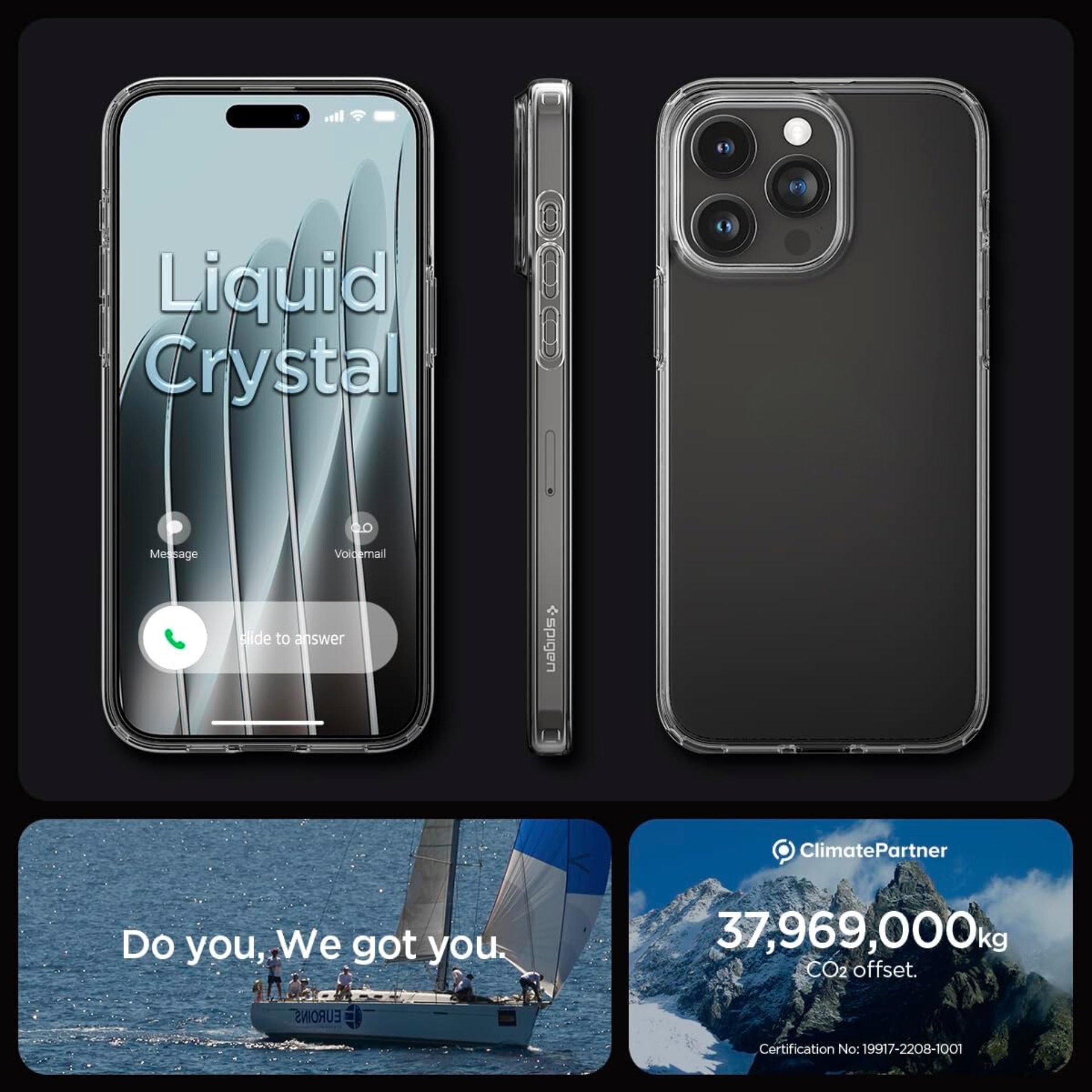 Ốp Lưng Spigen Dành Cho iPhone 15 Pro Max / iPhone 15 Pro / iPhone 15 Plus / iPhone 15, SPIGEN LIQUID CRYSTAL CLEAR - HÀNG CHÍNH HÃNG