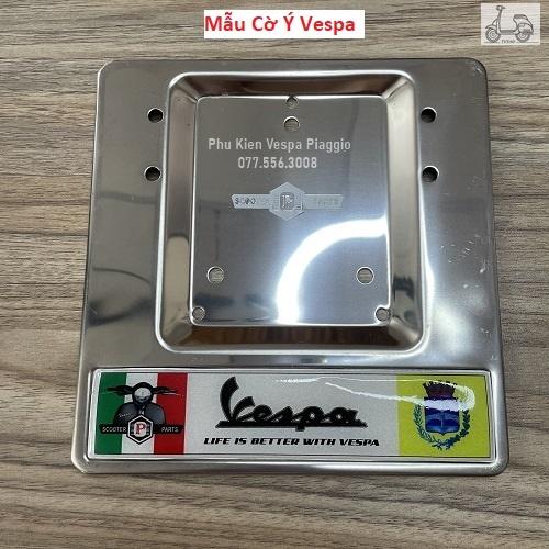 Đế Biển Số Inox dành cho Xe Vespa Cờ Ý