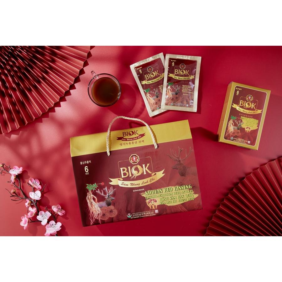 Nước Uống Sâm Nhung Linh Chi BIOK, Bổ Huyết, An thần, Tăng Thể Lực