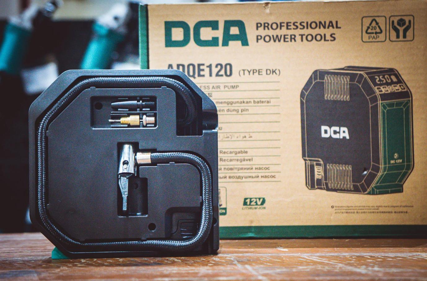MÁY BƠM HƠI DÙNG PIN 12V/2.0AH DCA ADQE120DK - HÀNG CHÍNH HÃNG
