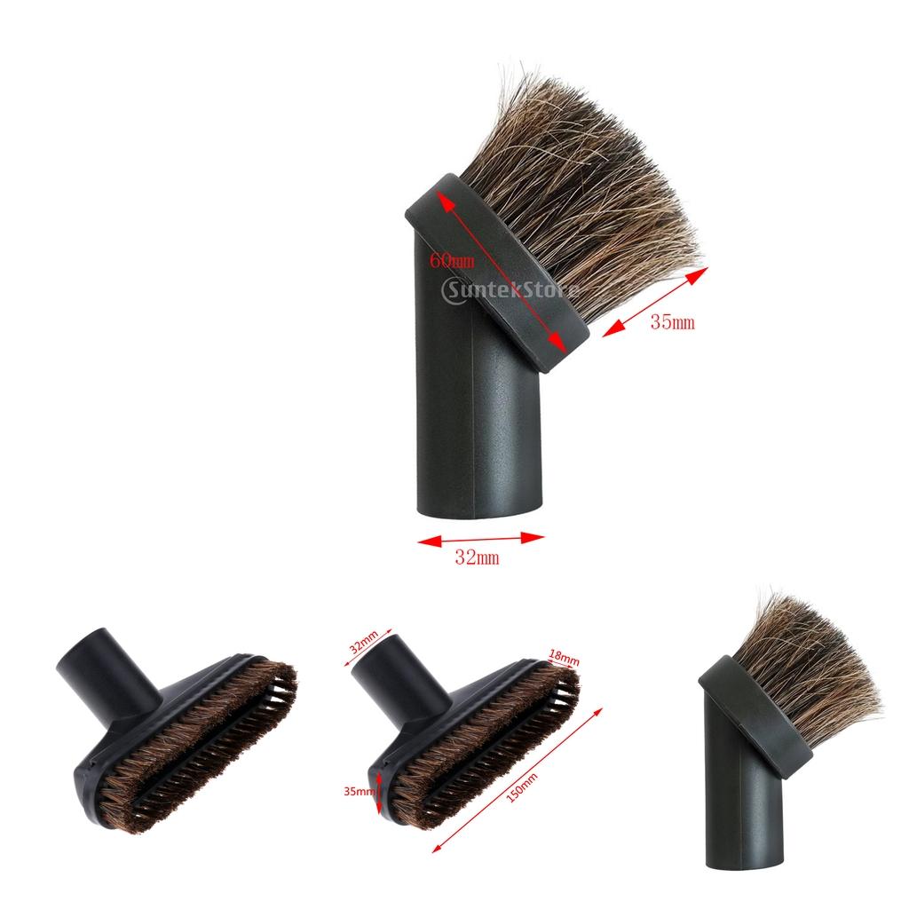 Set 4-Piece 32mm/1.25" Dia. Vacuum Brush Bristle Horsehair Brush-35mm Hair