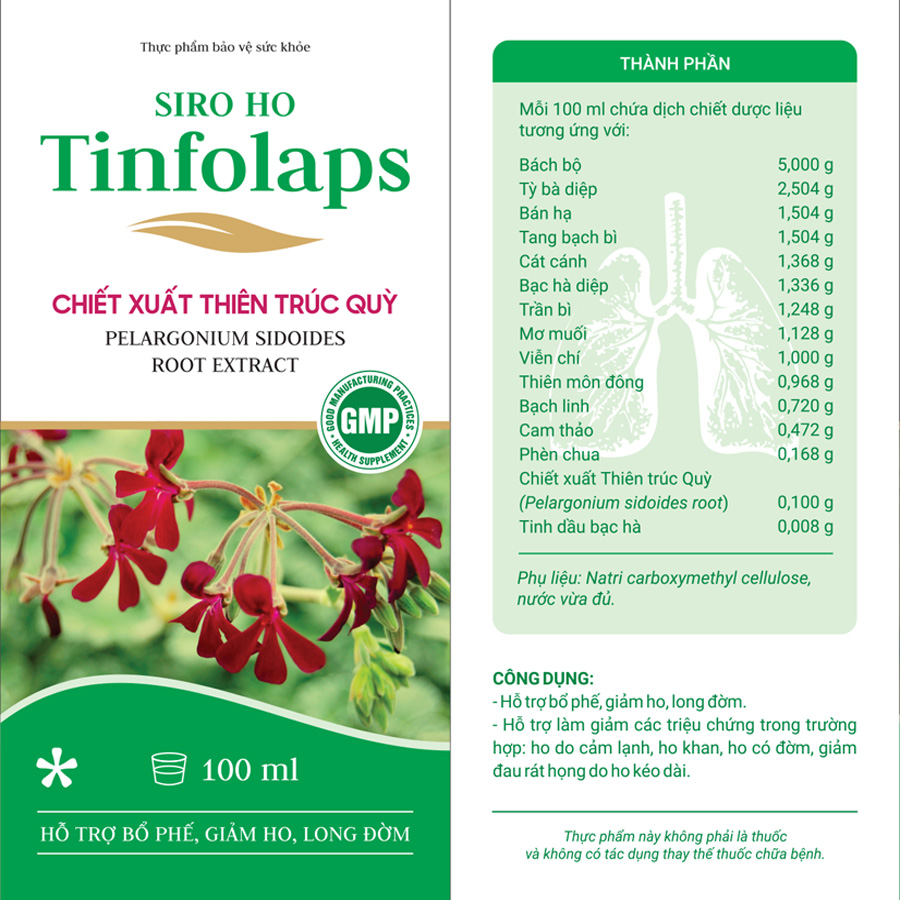 Siro ho Tinfolaps (Lọ 100ml)