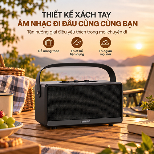 Loa Bluetooth Philips TAS3002BK/70 - Hàng chính hãng