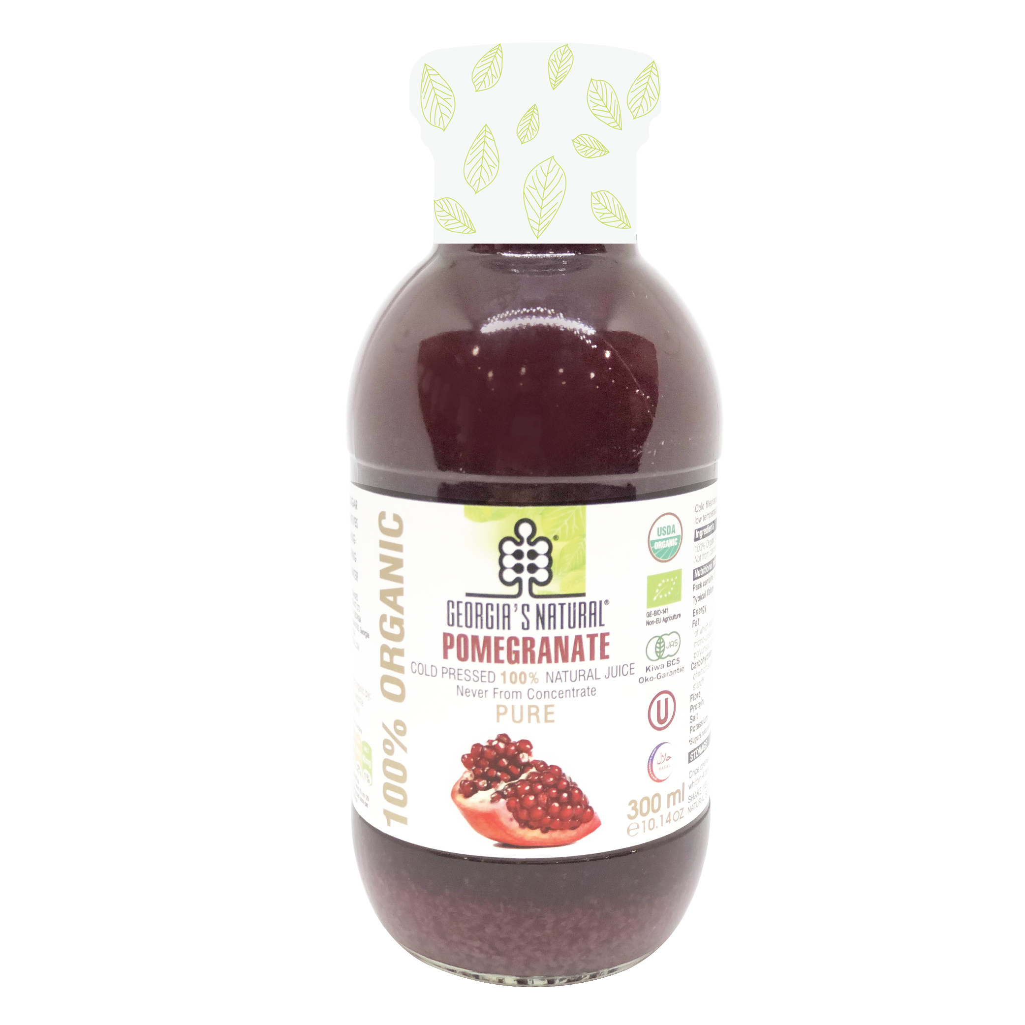 Nước Ép 100% Hữu Cơ Lựu Tự Nhiên Pomegranate Juice - Georgia's Natural - 300ml