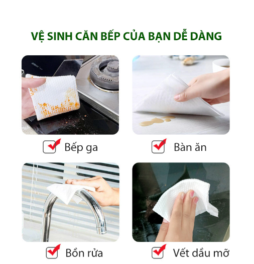 [80 tờ] Khăn ướt lau bếp đa năng, Giấy ướt vệ sinh nhà bếp, Bát đĩa siêu dai an toàn cho da tay, khăn cỡ lớn GD771-BepXanh