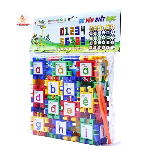 Đồ Chơi Xếp Hình Thông Minh Bé Yêu Biết Đọc 48 Chi Tiết Bằng Nhựa - Giúp Bé Từ 3 Tuổi Vui Chơi Học Lắp Ghép, Học Chữ, Học Số