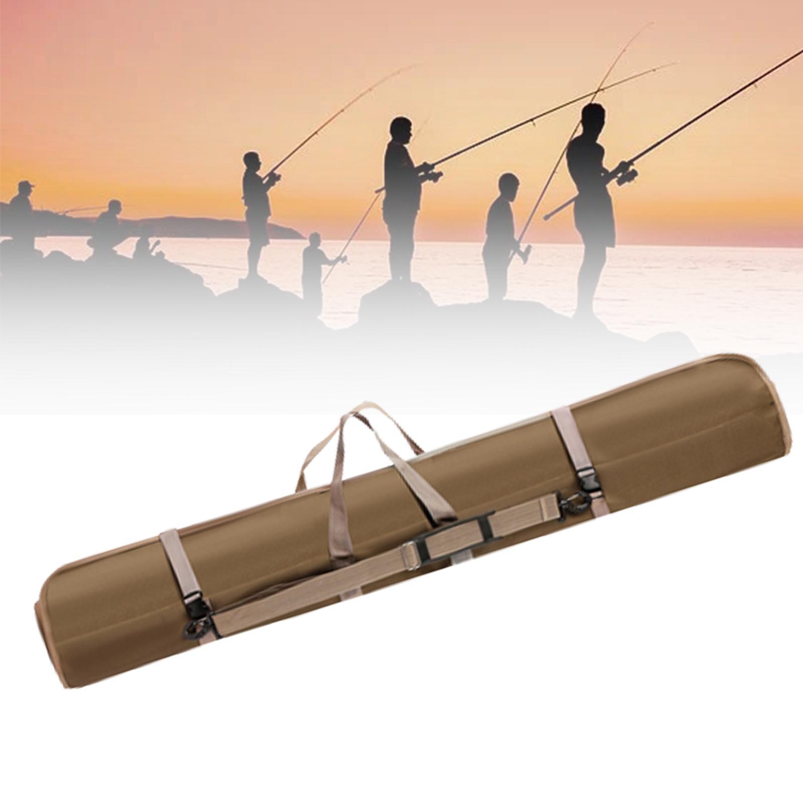 Fishing Rods Bag Travel Carry Case Nylon Waterproof Carrier Bag Outdoor Protection Bag Adjustable Strap Portable Fishing Tackle Storage Case