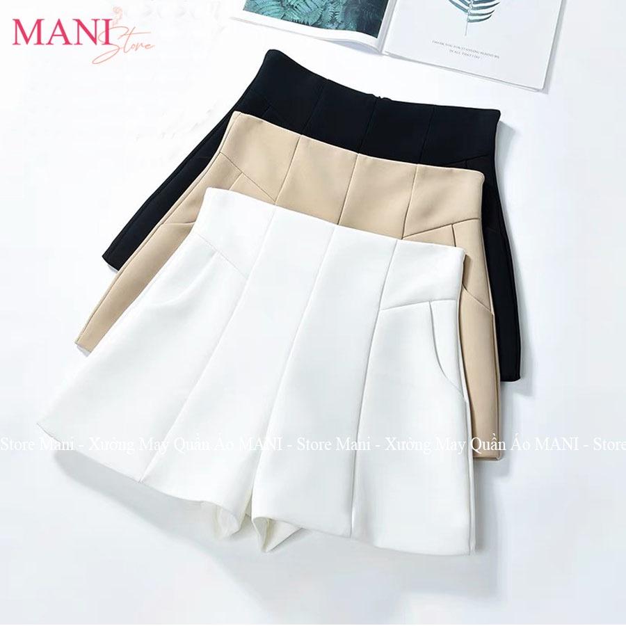 Quần đùi nữ mặc nhà ngủ đi biển có túi khóa thật - Màu Đen Trắng Kem - Vải tuyết mưa mềm mát chạy bộ gym