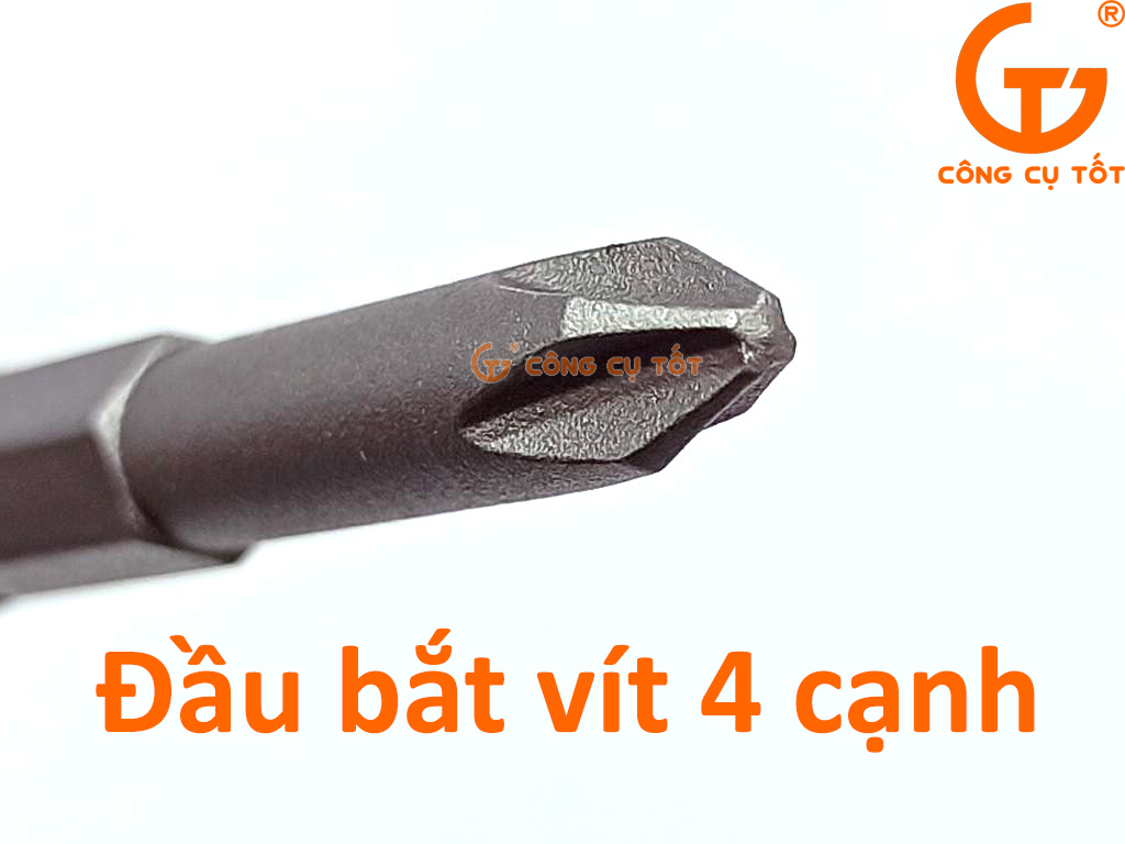 Bộ 12 đầu bắt vít 4 cạnh chuôi lục thép S2 PH00 - PH2 dài 50mm