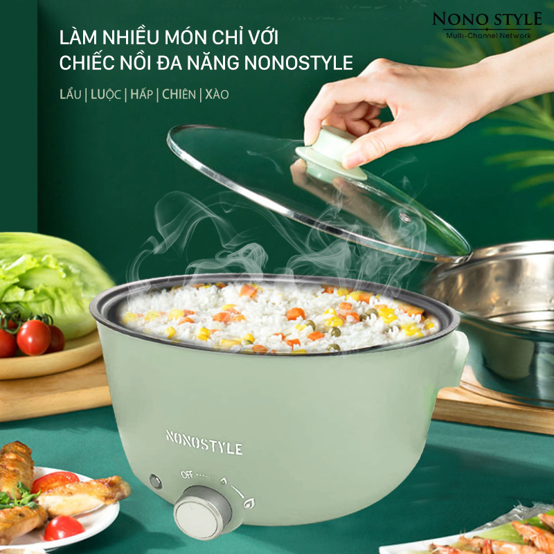 Nồi Điện Đa Năng Nonostyle (3L - 1000W) - Hàng Chính Hãng