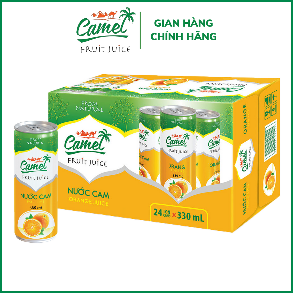 Nước cam ép Camel thùng 24 lon x 330ml