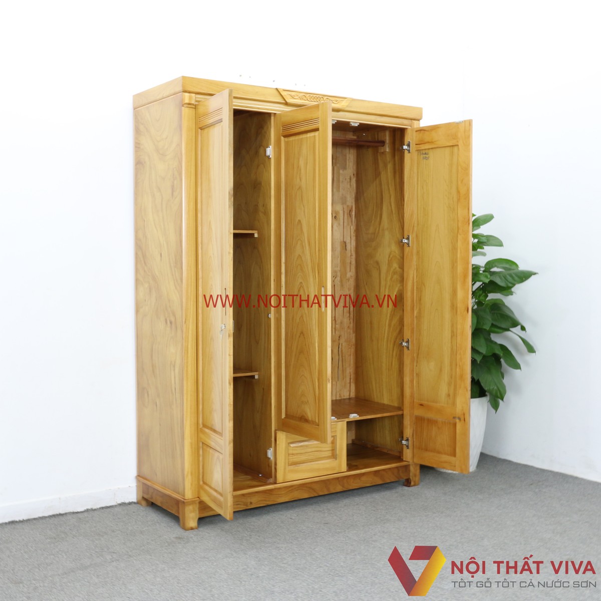 Tủ Áo 3 Cánh Gỗ Gõ Đỏ Chạm Họa Tiết Bền Đẹp Giá Rẻ