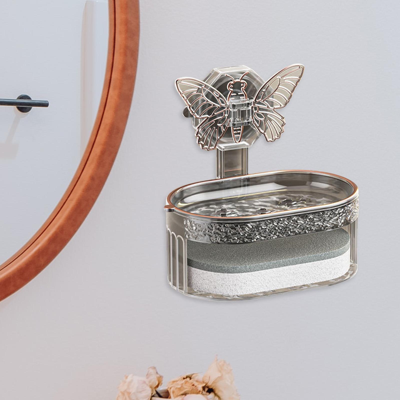 Suction Cup Soap Dishes for Bathroom Wall Mounted, Soap Holder Suction Sponge Holder for Shower, Kitchen