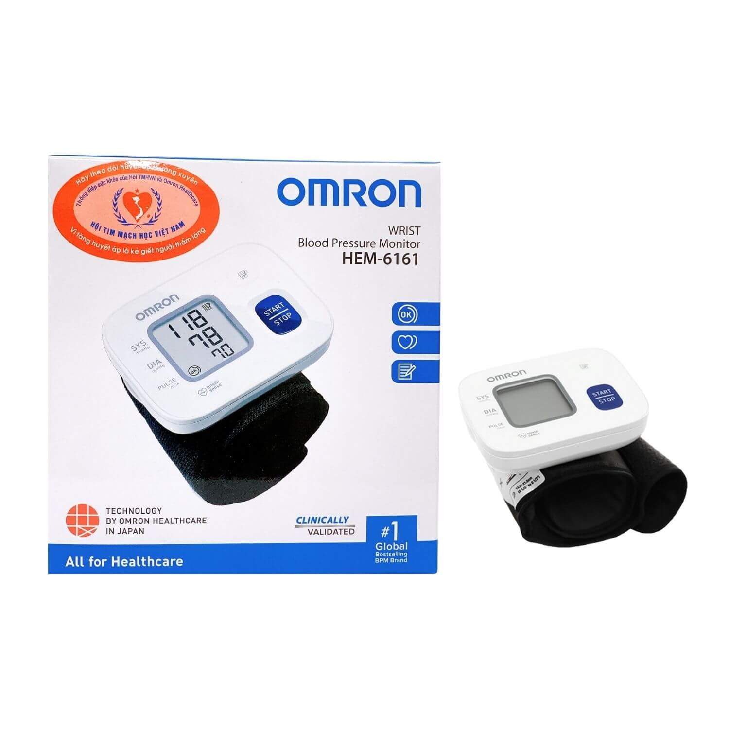 Máy đo huyết áp cổ tay Omron HEM-6161 hàng chính hãng
