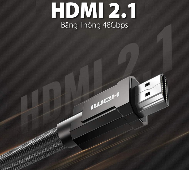 Cáp HDMI 2.1 Chuẩn 8K@60MHz Cao cấp Ugreen 70319 70320 70321 80602 Dài 1m 1,5m 2m 3m - Hàng Chính Hãng