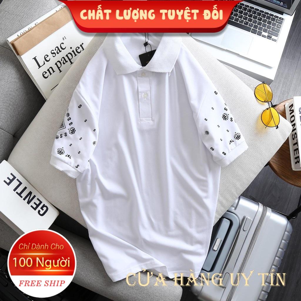 Áo thun polo nam cổ bẻ ngắn tay thêu logo cao cấp MS65