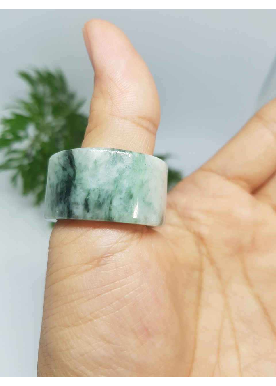 Nhẫn ngọc phỉ thúy bản vuông - Đá Non Nước