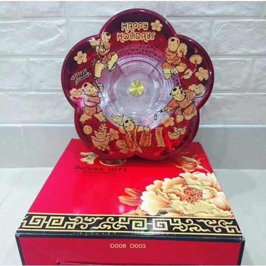 Khay mứt hoa mai 5 cánh có nhạc - Hộp đựng mứt tết - Hộp đựng bánh kẹo - Hộp mứt