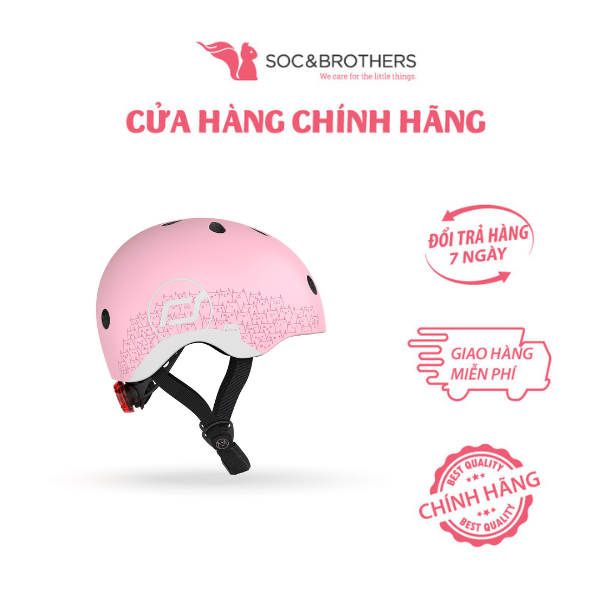 Mũ đội đầu phản quang cho bé Scoot and Ride màu Rose