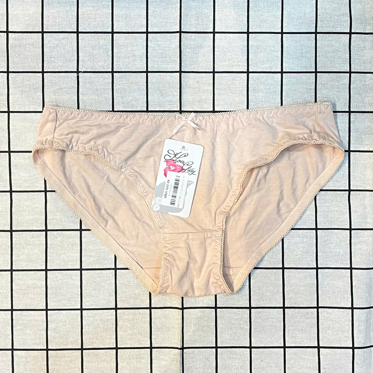 Quân lót nữ Hoa Giấy HG293513 cotton basic đính nơ cạp thấp ôm nâng nguyên mông