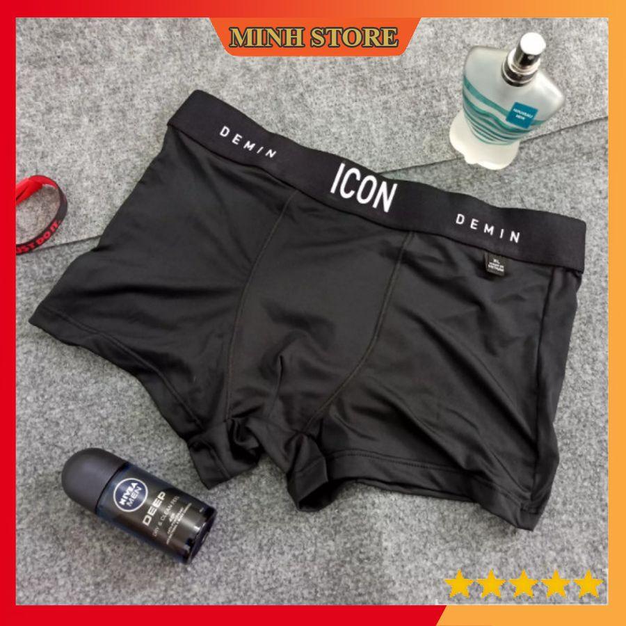 Combo 4 Quần lót nam Boxer ICON Demin, Quần sịp đùi nam ICON thun lạnh cao cấp kháng khuẩn - MS66
